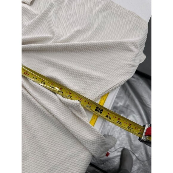 Sag Harbor Stretch Knit Top Studded Neckline Ivory Textured Size 3X Waffle Knit - Picture 4 of 7